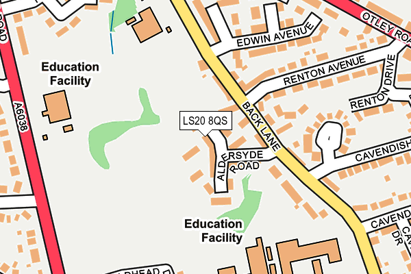 LS20 8QS map - OS OpenMap – Local (Ordnance Survey)