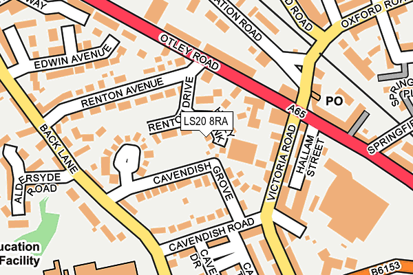 LS20 8RA map - OS OpenMap – Local (Ordnance Survey)