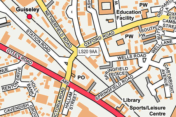 LS20 9AA map - OS OpenMap – Local (Ordnance Survey)