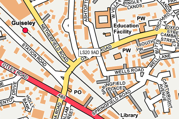 LS20 9AD map - OS OpenMap – Local (Ordnance Survey)