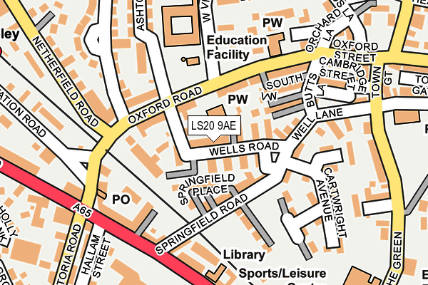 LS20 9AE map - OS OpenMap – Local (Ordnance Survey)