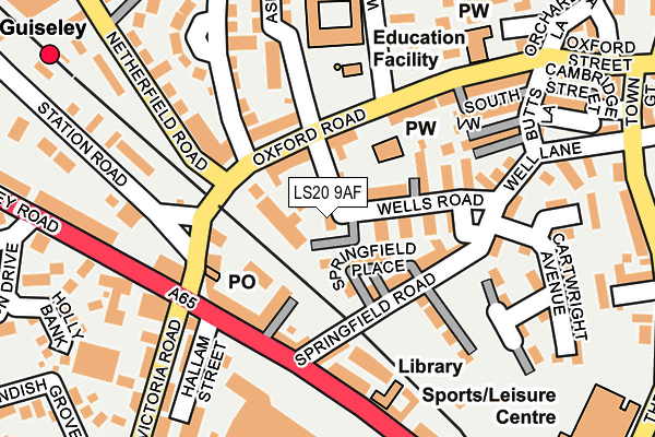 LS20 9AF map - OS OpenMap – Local (Ordnance Survey)