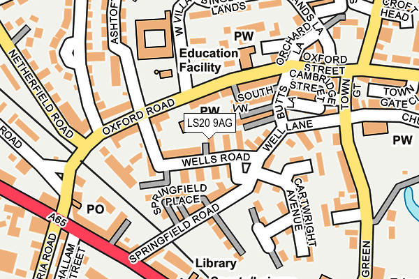 LS20 9AG map - OS OpenMap – Local (Ordnance Survey)