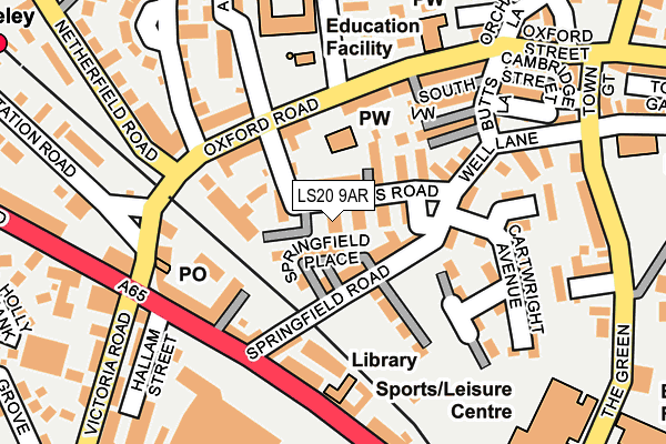 LS20 9AR map - OS OpenMap – Local (Ordnance Survey)
