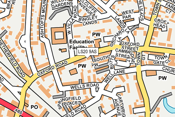 LS20 9AS map - OS OpenMap – Local (Ordnance Survey)