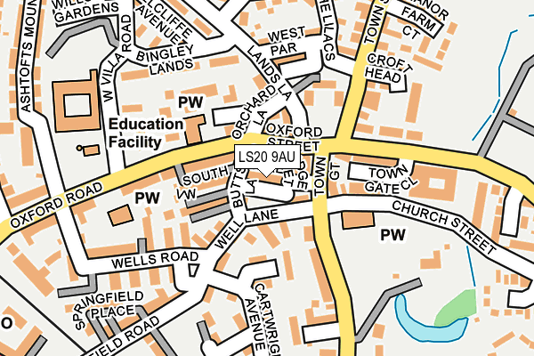 LS20 9AU map - OS OpenMap – Local (Ordnance Survey)