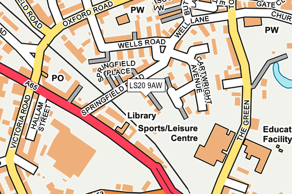 LS20 9AW map - OS OpenMap – Local (Ordnance Survey)