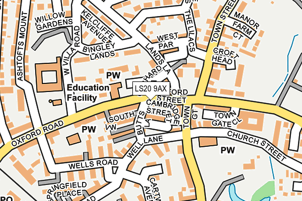 LS20 9AX map - OS OpenMap – Local (Ordnance Survey)