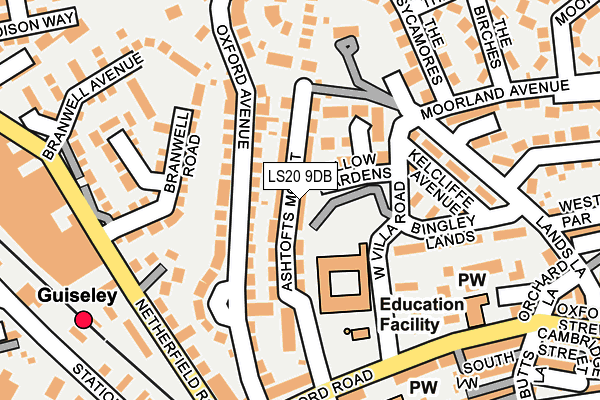 LS20 9DB map - OS OpenMap – Local (Ordnance Survey)