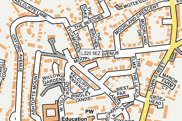 LS20 9EZ map - OS OpenMap – Local (Ordnance Survey)