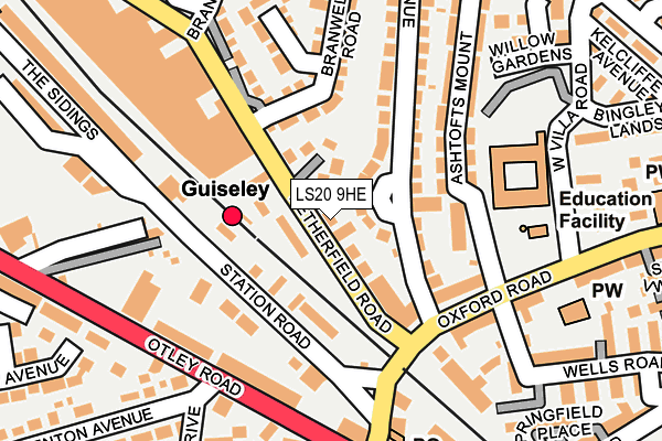 LS20 9HE map - OS OpenMap – Local (Ordnance Survey)
