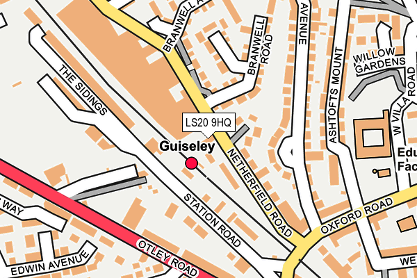 LS20 9HQ map - OS OpenMap – Local (Ordnance Survey)