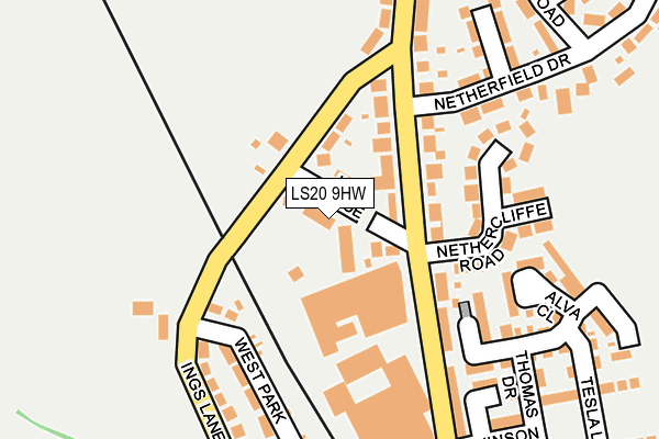 LS20 9HW map - OS OpenMap – Local (Ordnance Survey)