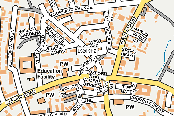 LS20 9HZ map - OS OpenMap – Local (Ordnance Survey)