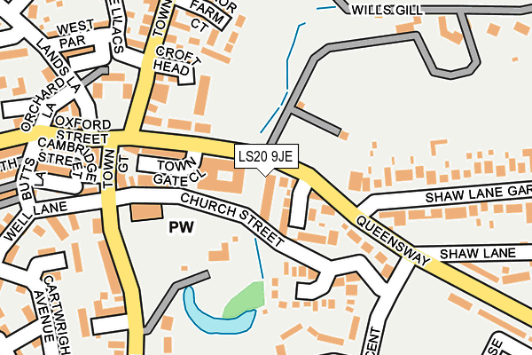 LS20 9JE map - OS OpenMap – Local (Ordnance Survey)