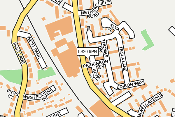 LS20 9PN map - OS OpenMap – Local (Ordnance Survey)