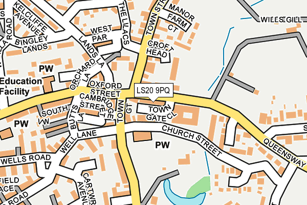LS20 9PQ map - OS OpenMap – Local (Ordnance Survey)