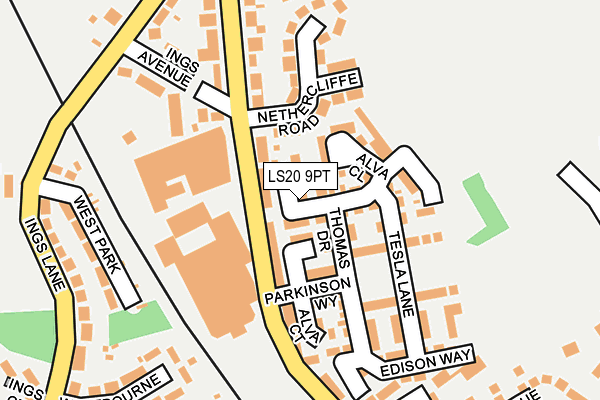 LS20 9PT map - OS OpenMap – Local (Ordnance Survey)