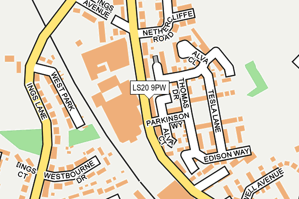 LS20 9PW map - OS OpenMap – Local (Ordnance Survey)