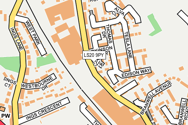 LS20 9PY map - OS OpenMap – Local (Ordnance Survey)