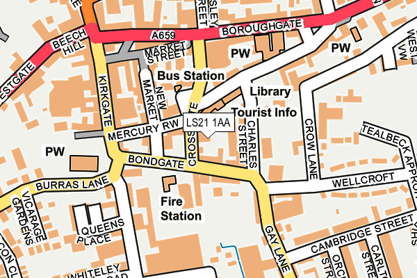 LS21 1AA map - OS OpenMap – Local (Ordnance Survey)