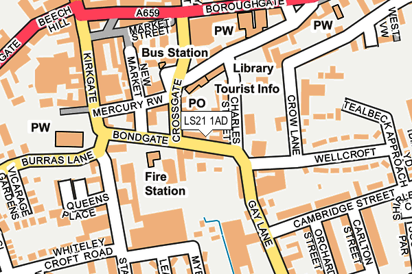 LS21 1AD map - OS OpenMap – Local (Ordnance Survey)