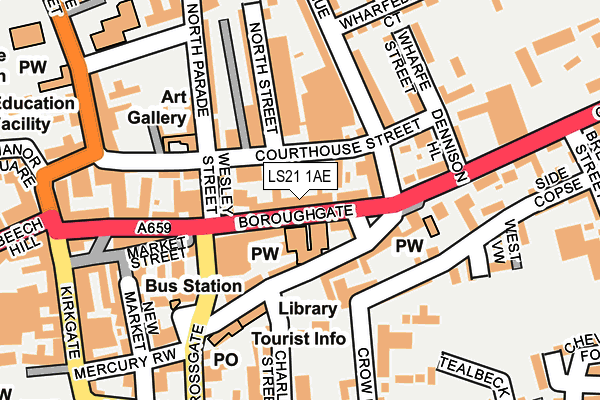 LS21 1AE map - OS OpenMap – Local (Ordnance Survey)