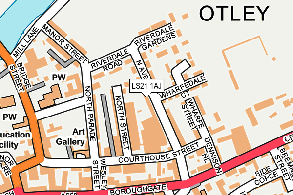LS21 1AJ map - OS OpenMap – Local (Ordnance Survey)