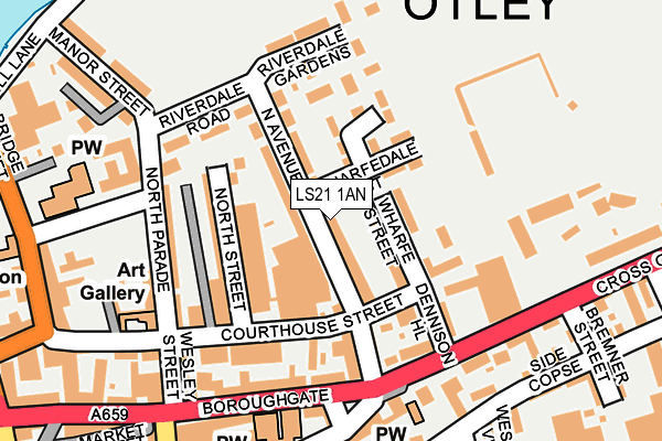 LS21 1AN map - OS OpenMap – Local (Ordnance Survey)