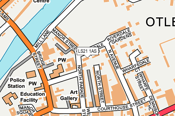 LS21 1AS map - OS OpenMap – Local (Ordnance Survey)