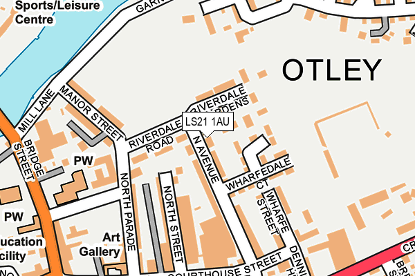 LS21 1AU map - OS OpenMap – Local (Ordnance Survey)