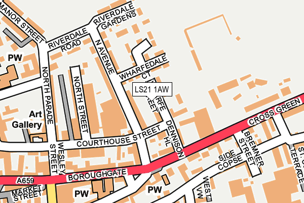 LS21 1AW map - OS OpenMap – Local (Ordnance Survey)