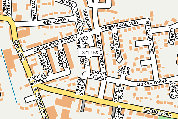 LS21 1BX map - OS OpenMap – Local (Ordnance Survey)