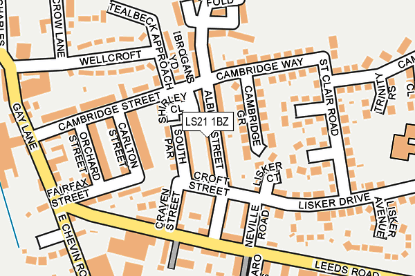 LS21 1BZ map - OS OpenMap – Local (Ordnance Survey)