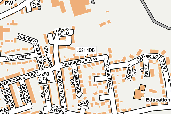 LS21 1DB map - OS OpenMap – Local (Ordnance Survey)
