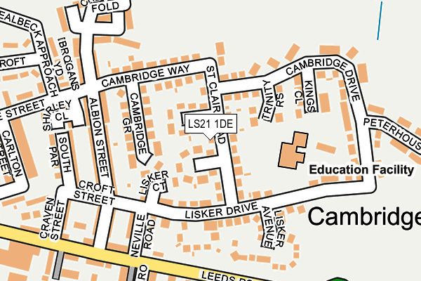 LS21 1DE map - OS OpenMap – Local (Ordnance Survey)