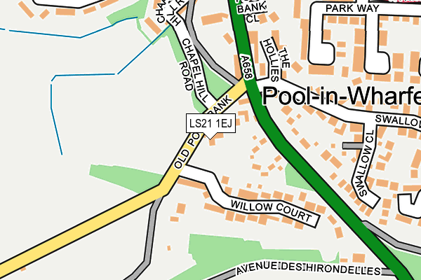 LS21 1EJ map - OS OpenMap – Local (Ordnance Survey)