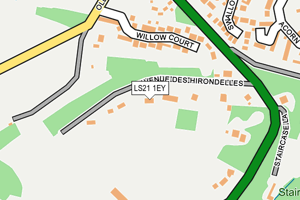 LS21 1EY map - OS OpenMap – Local (Ordnance Survey)