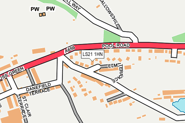 LS21 1HN map - OS OpenMap – Local (Ordnance Survey)