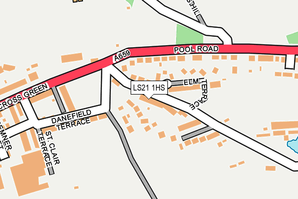 LS21 1HS map - OS OpenMap – Local (Ordnance Survey)