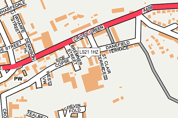LS21 1HZ map - OS OpenMap – Local (Ordnance Survey)