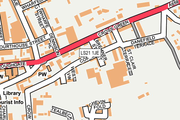 LS21 1JE map - OS OpenMap – Local (Ordnance Survey)