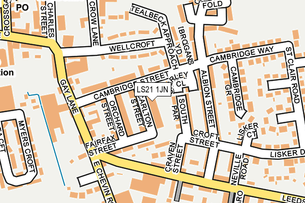 LS21 1JN map - OS OpenMap – Local (Ordnance Survey)
