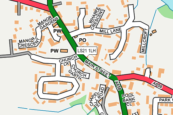 LS21 1LH map - OS OpenMap – Local (Ordnance Survey)
