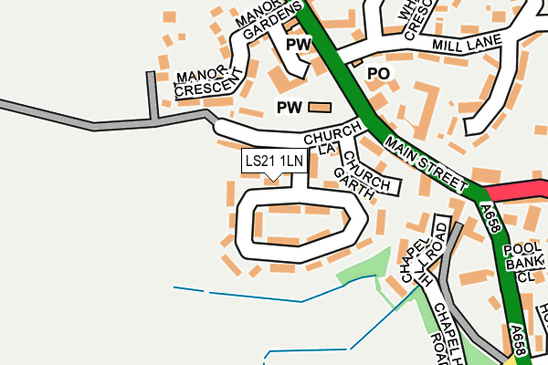 LS21 1LN map - OS OpenMap – Local (Ordnance Survey)