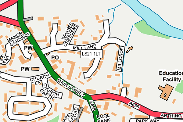 LS21 1LT map - OS OpenMap – Local (Ordnance Survey)