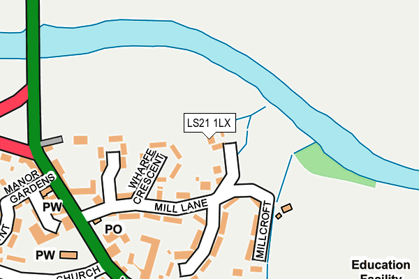 LS21 1LX map - OS OpenMap – Local (Ordnance Survey)