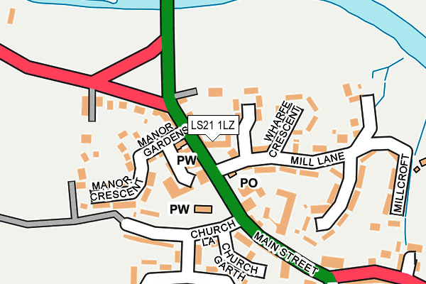 LS21 1LZ map - OS OpenMap – Local (Ordnance Survey)