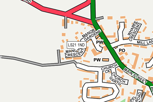 LS21 1ND map - OS OpenMap – Local (Ordnance Survey)