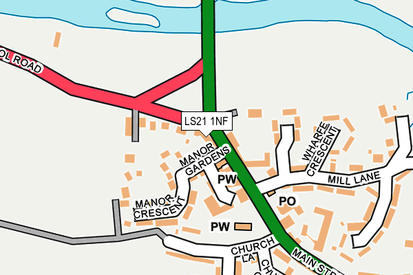 LS21 1NF map - OS OpenMap – Local (Ordnance Survey)